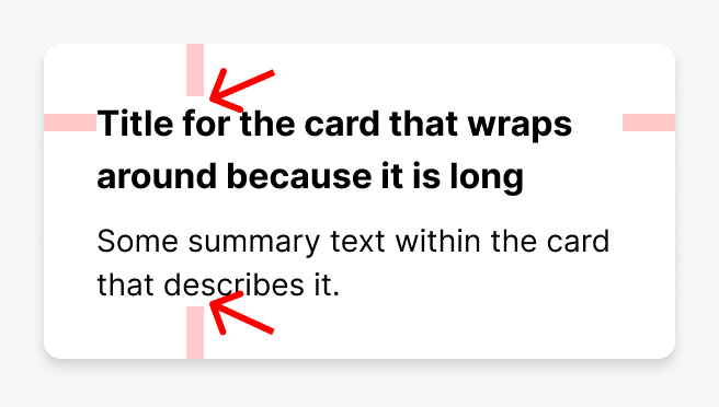 Extra space above and below the card's text