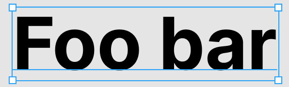 Bounding box for the Helvetica Neue font