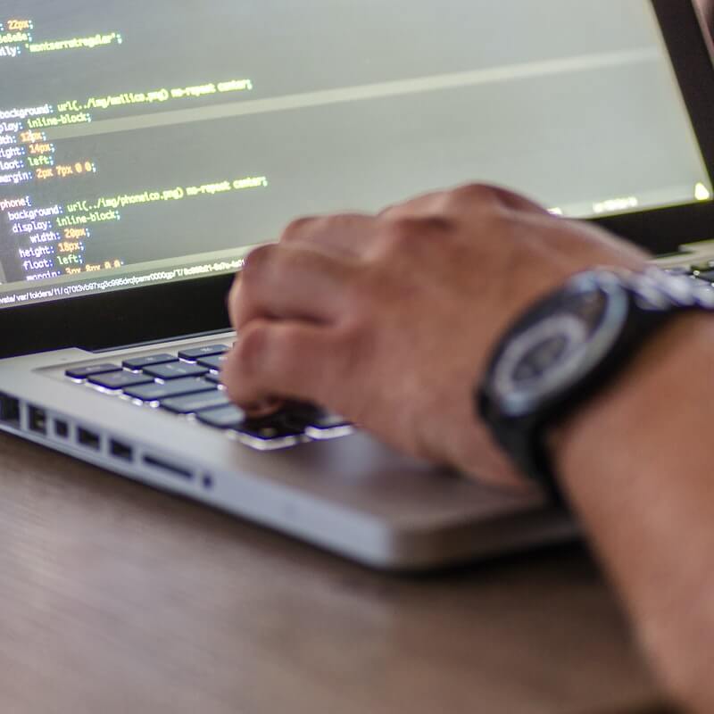 A person working on their laptop